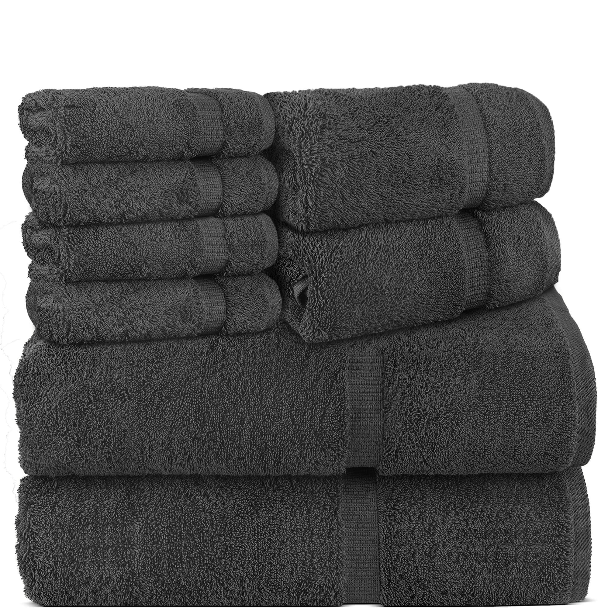 Belem 8 Pcs Towels Sets  Cotton Castlerock Grey – DZEE Home