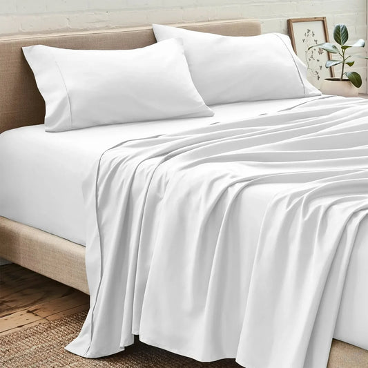 Belem Classic White Luxury Percale Bed Sheet Set DZEE Home