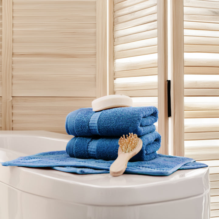 Belem 12 Pcs Wash Cloth | Cotton Evening Blue 