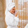 luxury white hand towels 	