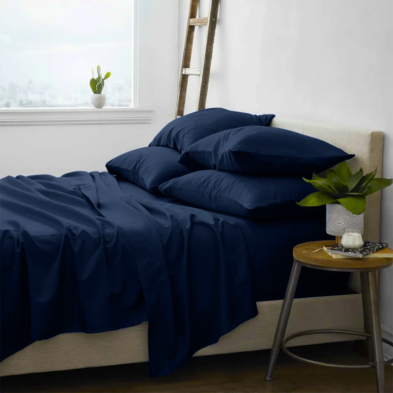 Belem Luxury Bed Sheet Set | Navy Blue