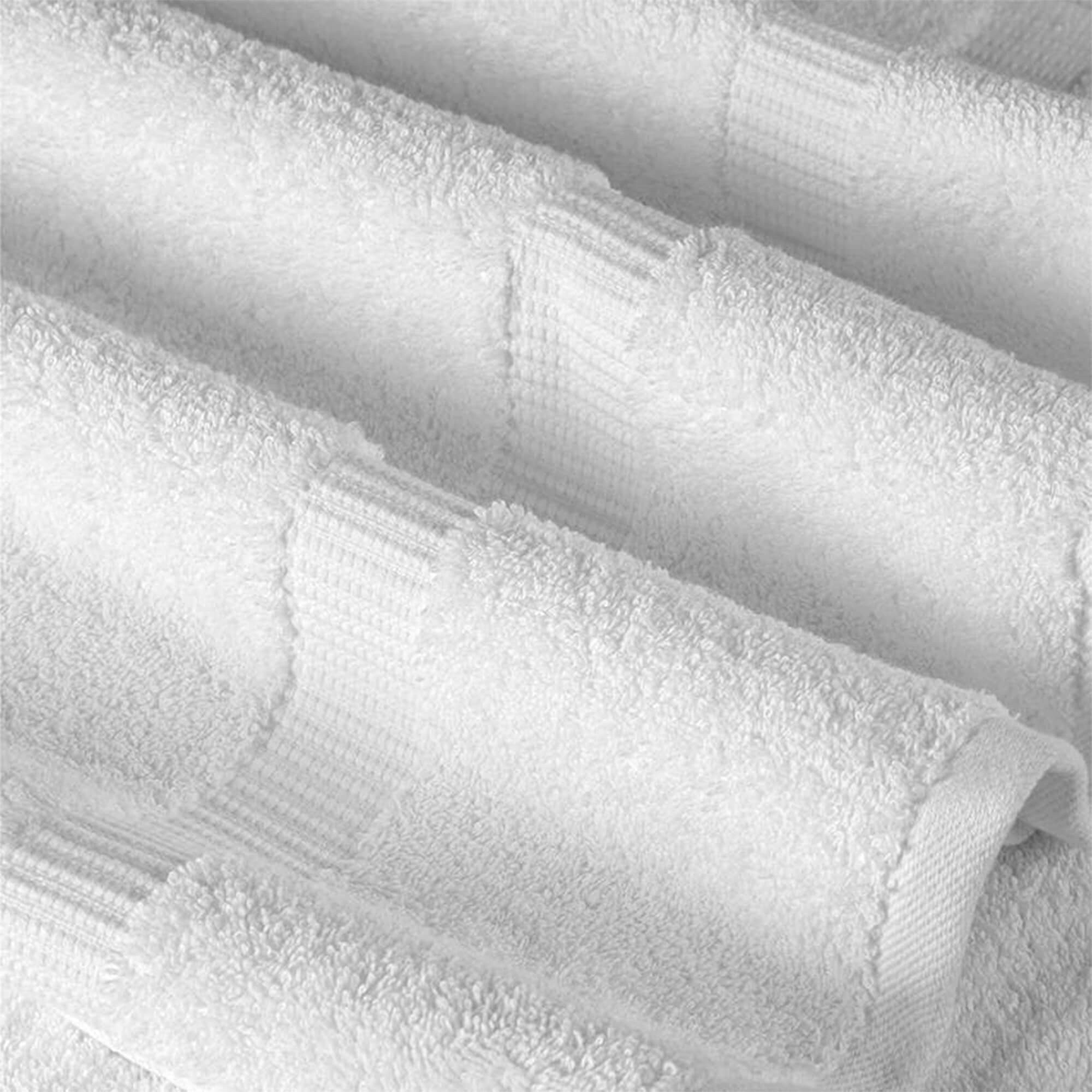  Luxury White Bath Towel Set - Combed Cotton Hotel