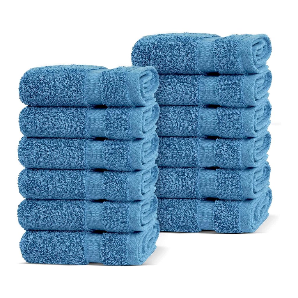 Belem 12 Pcs Wash Cloth | Cotton Evening Blue