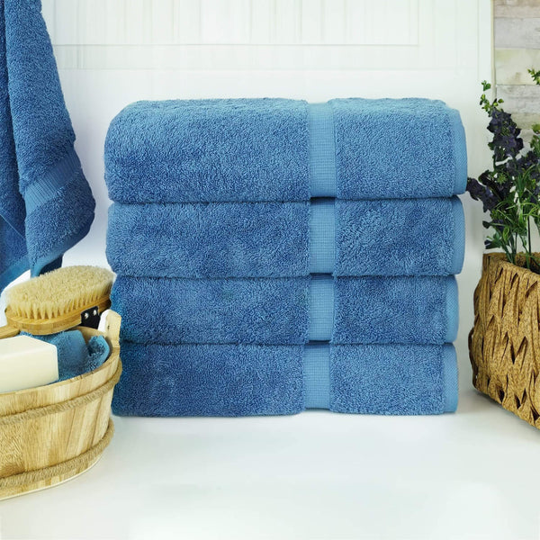 Belem 04 Pcs Bath Towel | Cotton Evening Blue