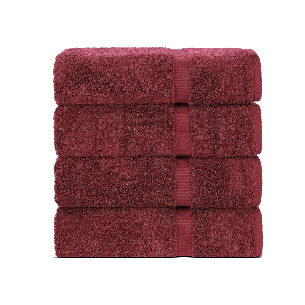Belem 04 Pcs Bath Towel | Cotton Cherry Cola - DZEE Home