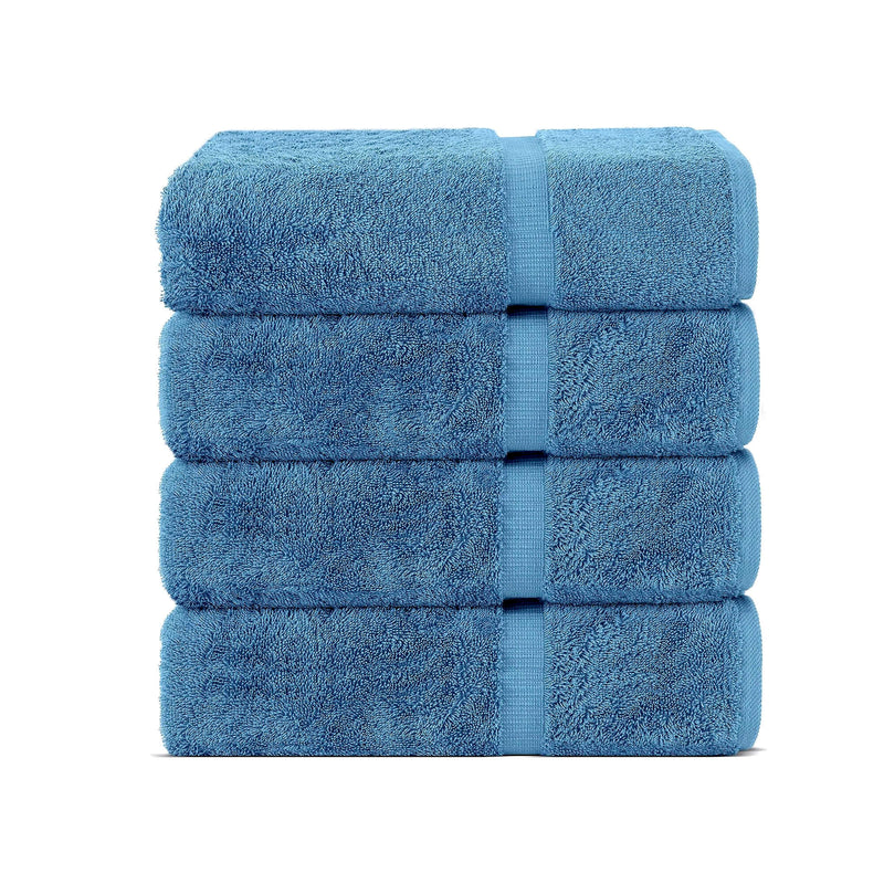 Belem 04 Pcs Bath Towel | Cotton Evening Blue DZEE Home