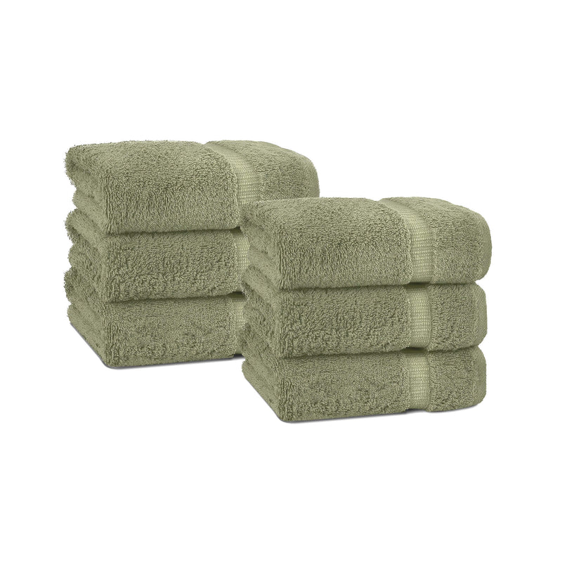 Belem 6 Pcs Hand Towel | Dyed Sage Green