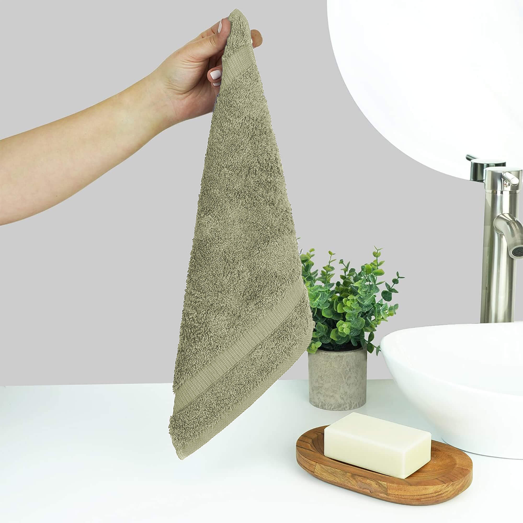 Sage green bathroom online hand towels