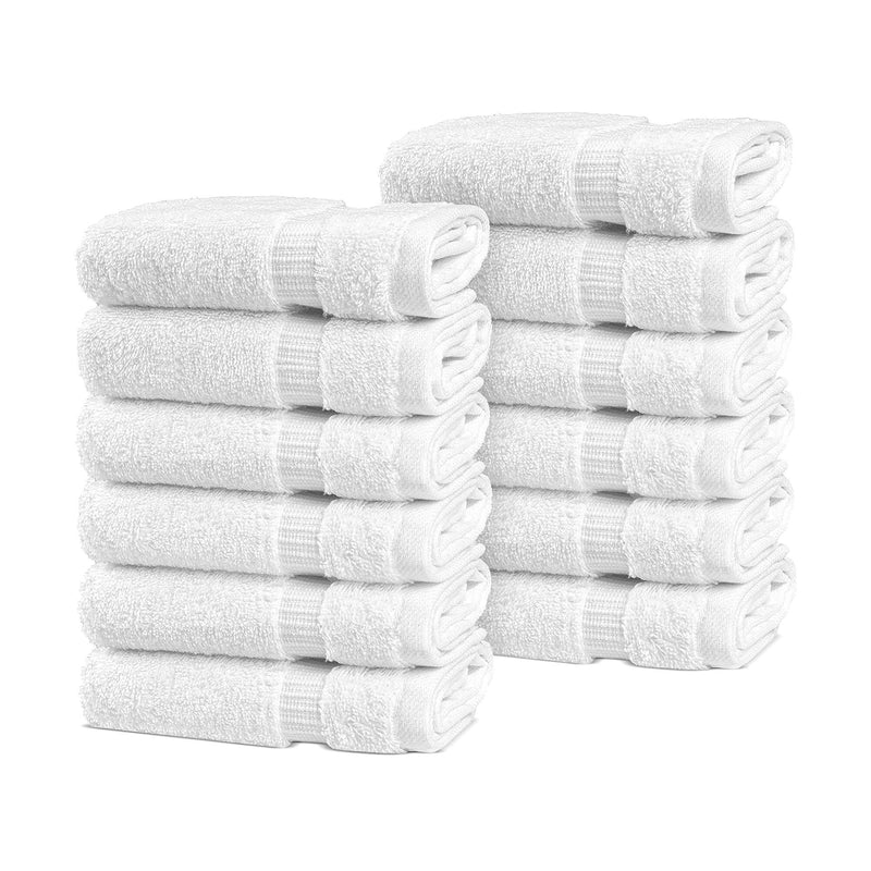 Belem 12 Pcs Wash Cloth | Cotton White