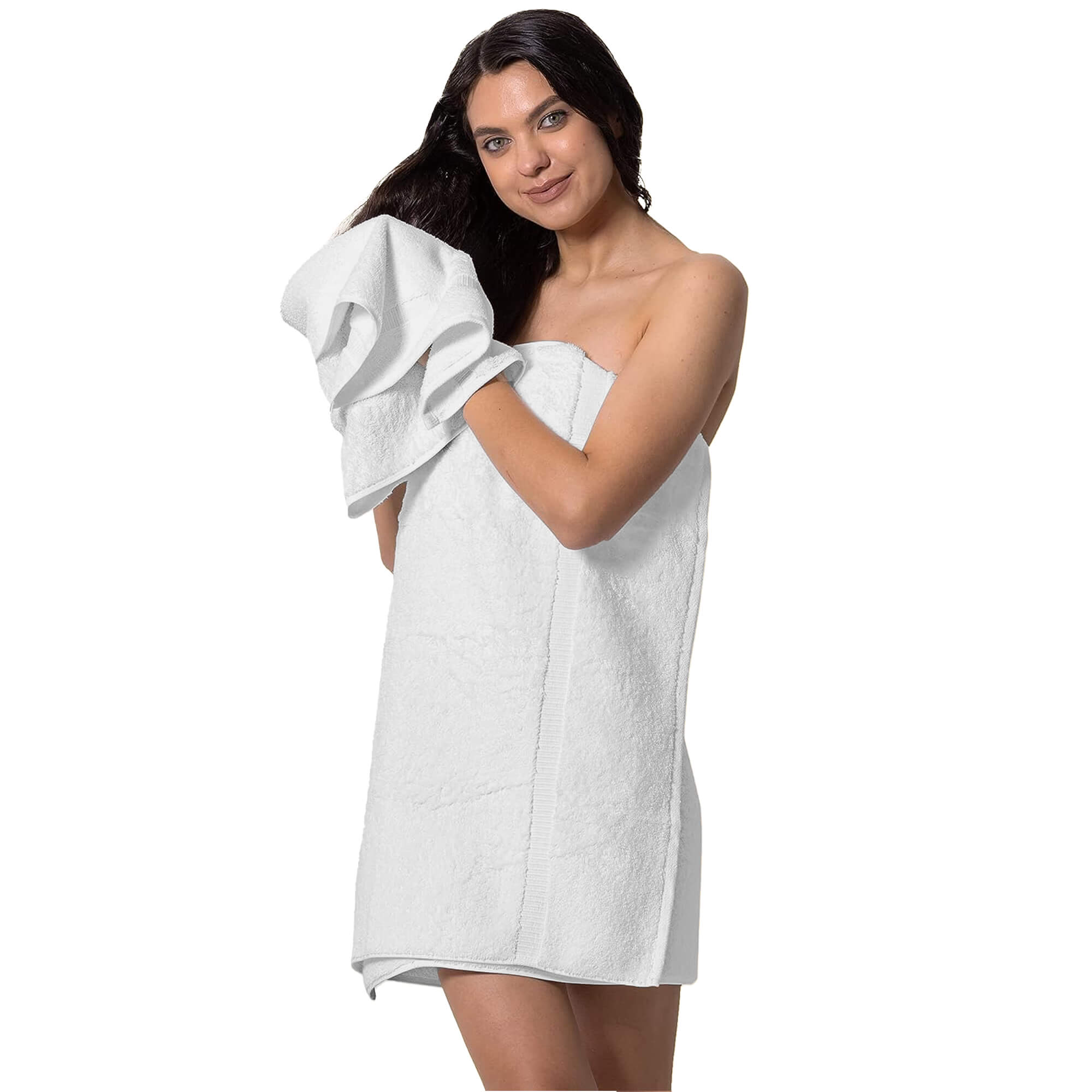 Belem 8 Pcs Towels Sets  Cotton White – DZEE Home