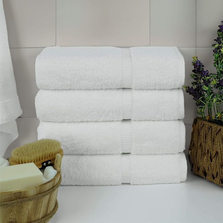 white bath towels