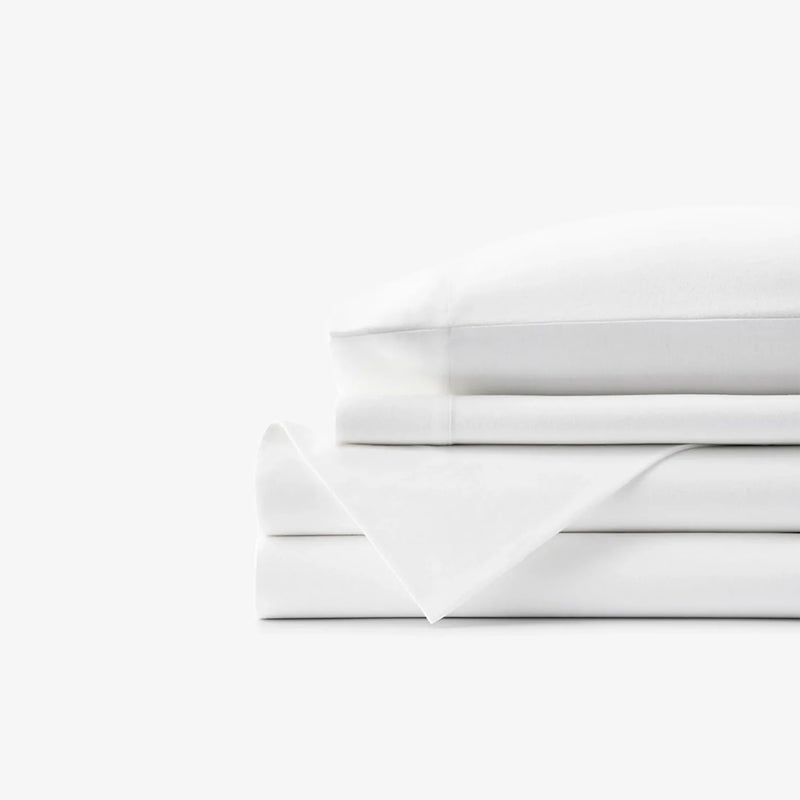 luxury percale bed sheet  white