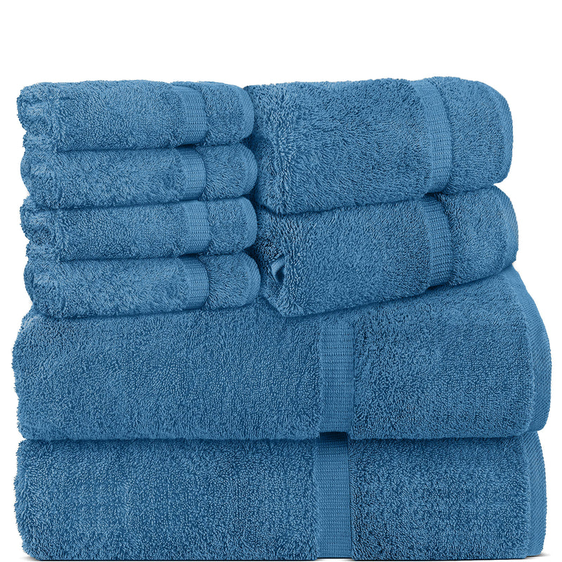 Belem 8 Pcs Towels Sets | Cotton Castlerock Grey